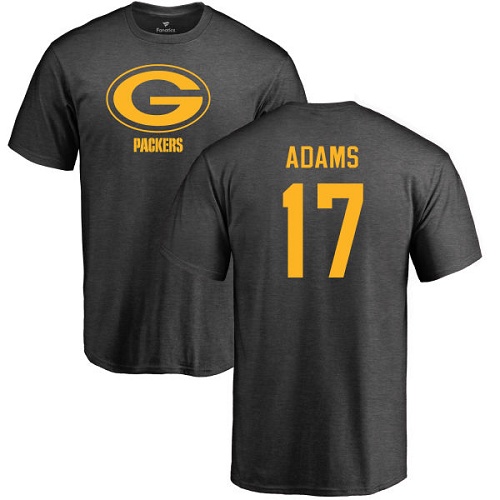 Men Green Bay Packers Ash #17 Adams Davante One Color Nike NFL T Shirt